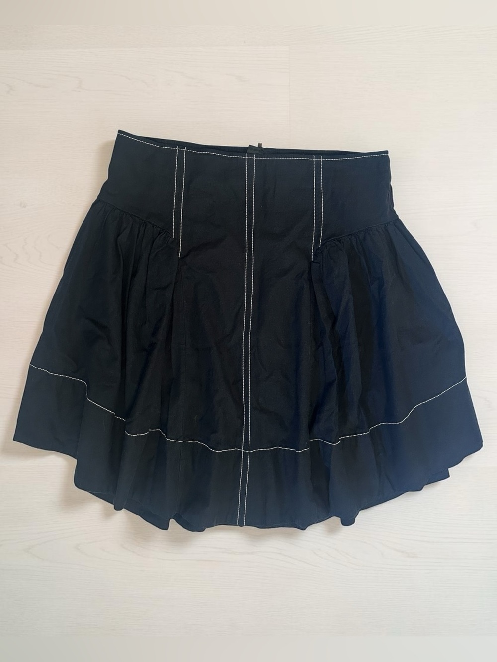 Anthropologie Black Skirt with White Contrast Stitching Woman Size XL